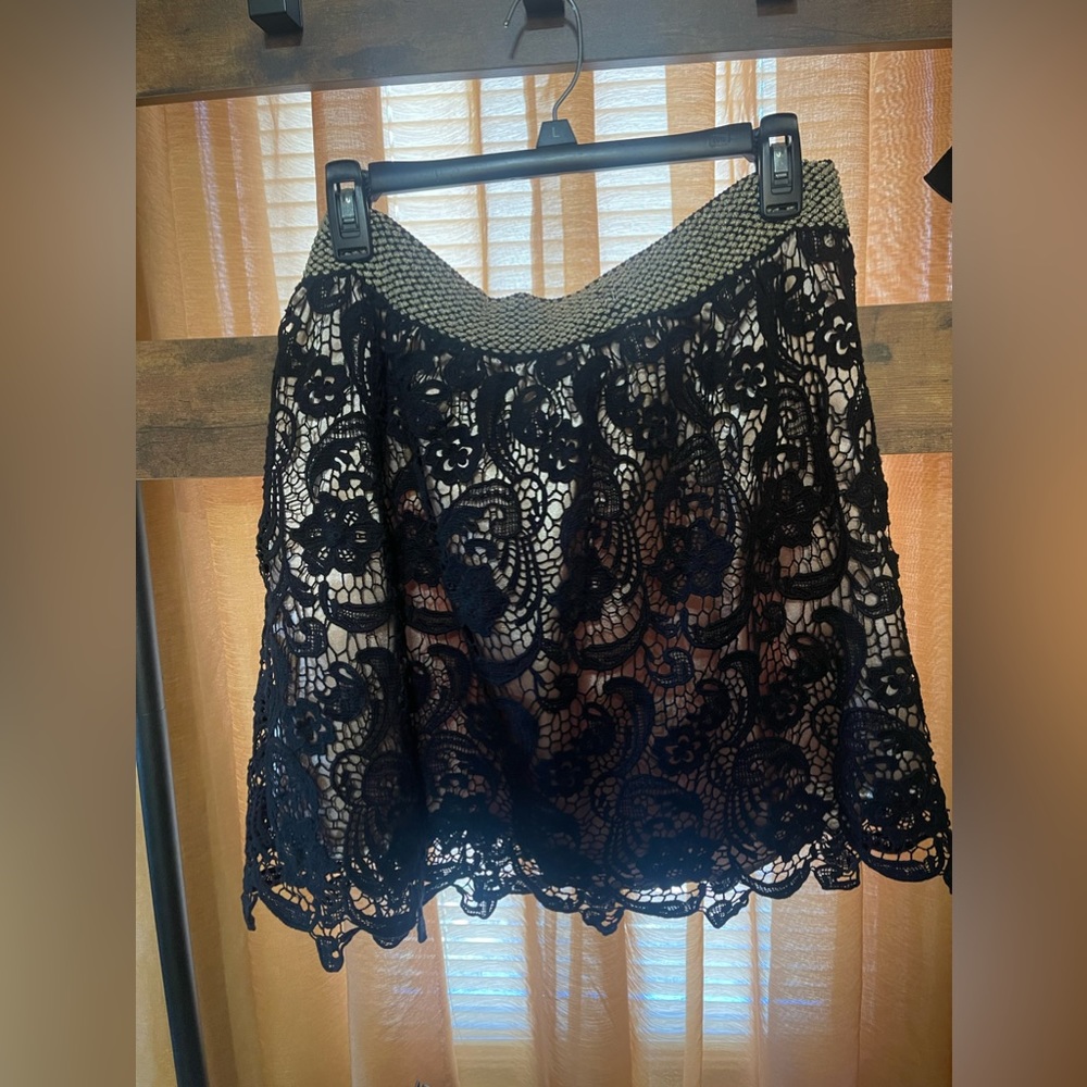 Black and Gold Lace Skirt